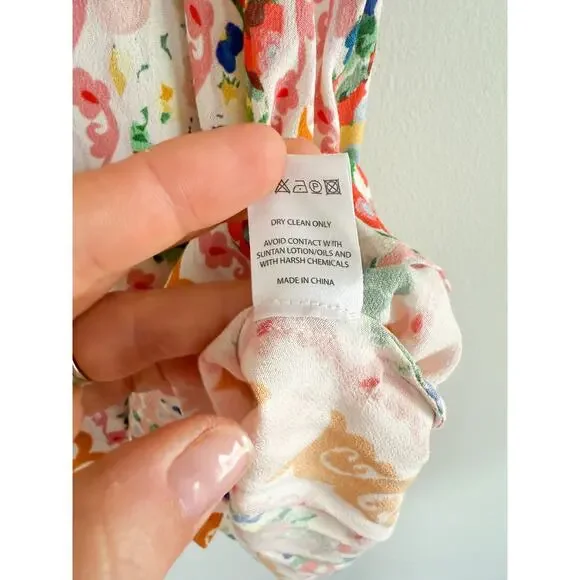 SaloniLea Smocked Floral-print Ecovero-blend Crepe Mini DressSz 0